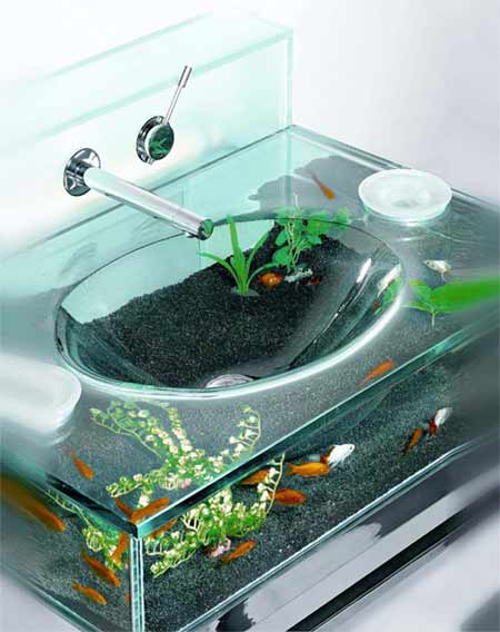 創意家居－－魚缸洗臉盆